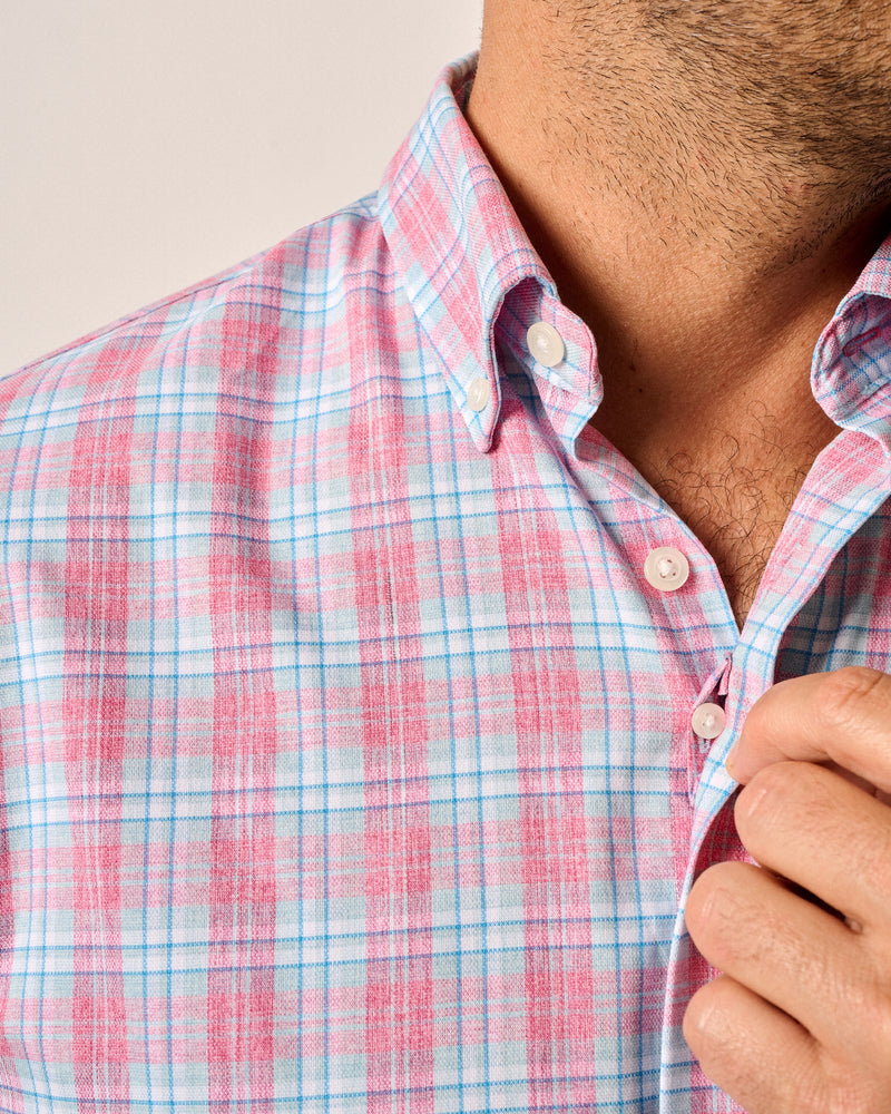 Johnnie-O Scotty Performance Button Up Sport Shirt Cabana