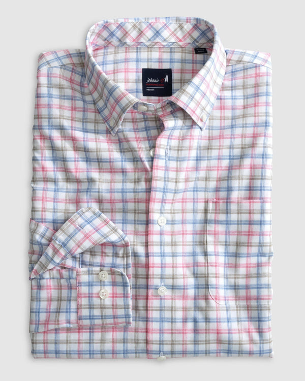 Johnnie-O Hauser Performance Button Up Sport Shirt Navy