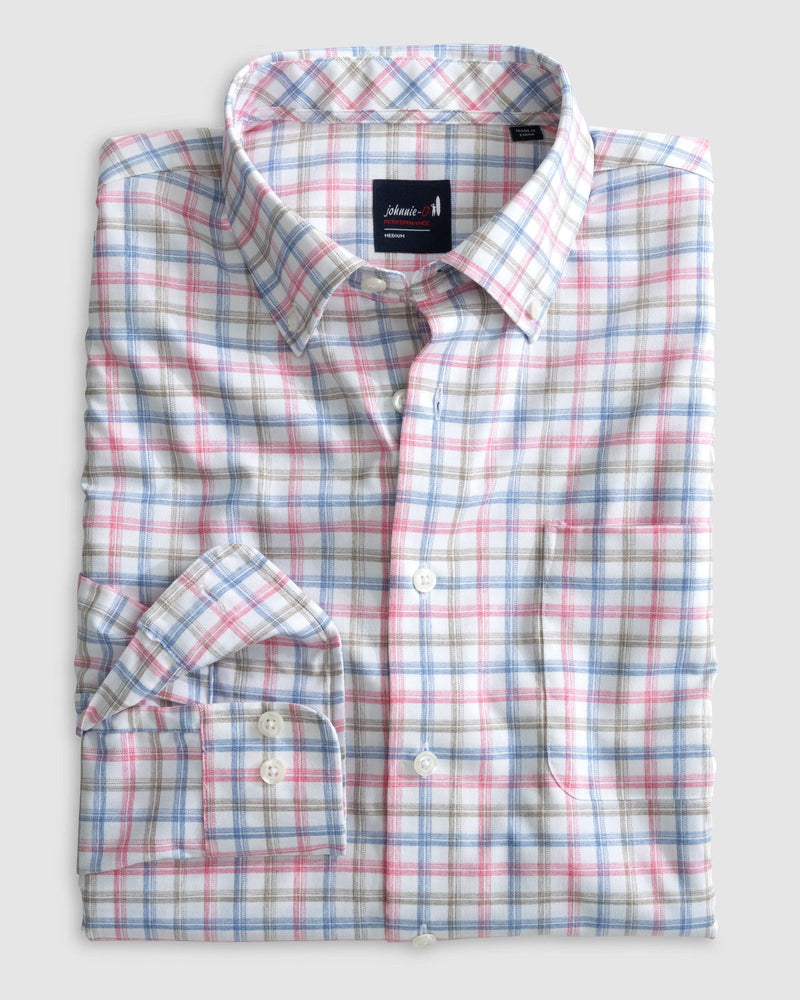 Johnnie-O Hauser Performance Button Up Sport Shirt Navy