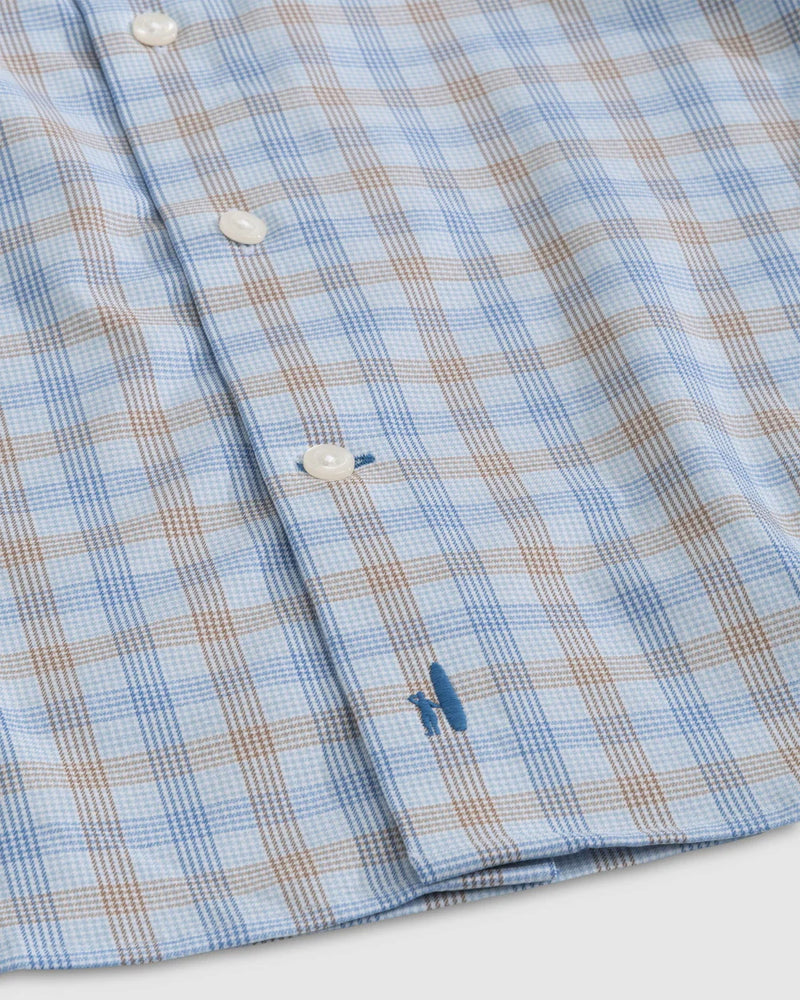Johnnie-O Lowell Performance Button Up Shirt in Maliblu