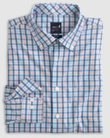 Johnnie-O Dells Performance Button Up Shirt in Navy