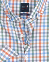 Johnnie-O Elias Performance Button Up Shirt in Laguna Blue