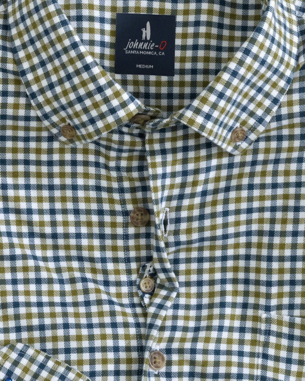 Johnnie-O Sycamore Tucked Button Up Shirt in Balsam