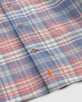 Johnnie-O Plott Tucked Button Up Shirt in Laguna Blue