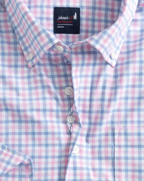Johnnie-O Rylen Performance Button Up Shirt in Calypso