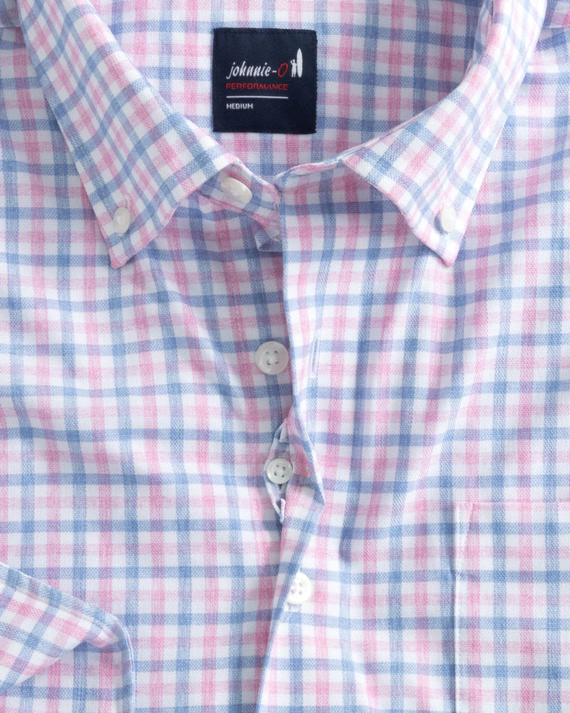 Johnnie-O Rylen Performance Button Up Shirt in Calypso