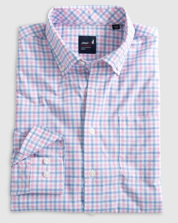 Johnnie-O Rylen Performance Button Up Shirt in Calypso