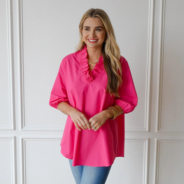 Caryn Lawn Kit Top Hot Pink