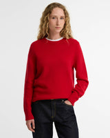 Barbour Woodhouse Wool-Cashmere Crew Neck Jumper Crimson
