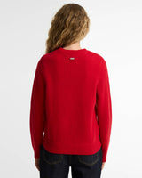 Barbour Woodhouse Wool-Cashmere Crew Neck Jumper Crimson