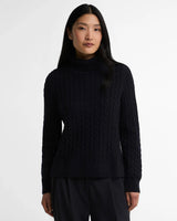 Barbour Ambleside Cable-Knit Rollneck Jumper Navy