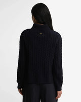 Barbour Ambleside Cable-Knit Rollneck Jumper Navy