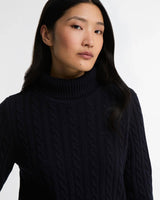 Barbour Ambleside Cable-Knit Rollneck Jumper Navy