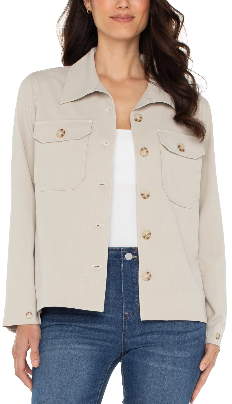 Liverpool Flyaway Shirt Jacket Dusty Tan