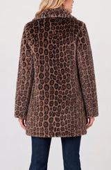 Liverpool Collared Faux Fur Coat Brown Multi