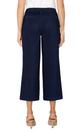 Liverpool Wide Leg Denim Cargo Crop Indigo Rise