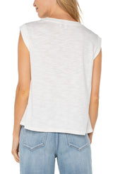 Liverpool Sleeveless Woven To Knit Top