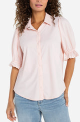 Liverpool Snap Front Knit Shirt Light Pink