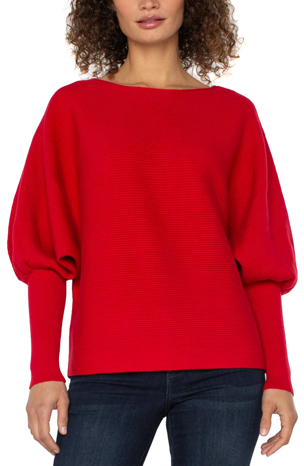 Liverpool Long Sleeve Boat Neck Dolman Sweater Tango Red