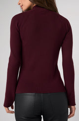 Liverpool Long Sleeve Turtleneck Sweater Dark Oxblood