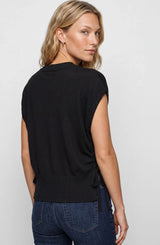 Liverpool V-neck Dolman Sweater W/ Ties Black