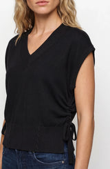 Liverpool V-neck Dolman Sweater W/ Ties Black