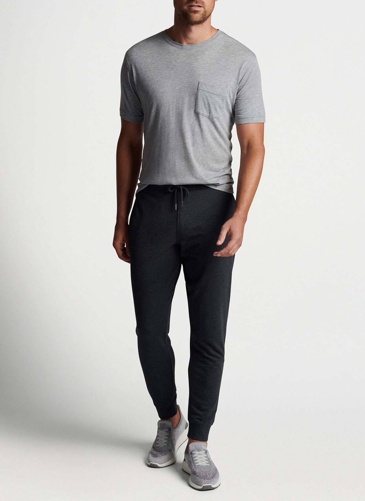 Peter Millar Lava Wash Garment Dyed Jogger in Charcoal Dan's Southern
