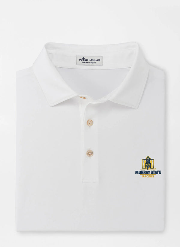 Peter Millar Murray State Solid Performance Jersey Polo White