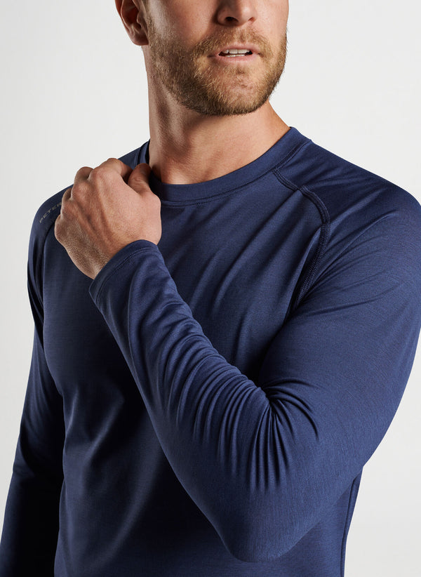 Peter Milar Aurora Performance Long-Sleeve T-Shirt in Navy