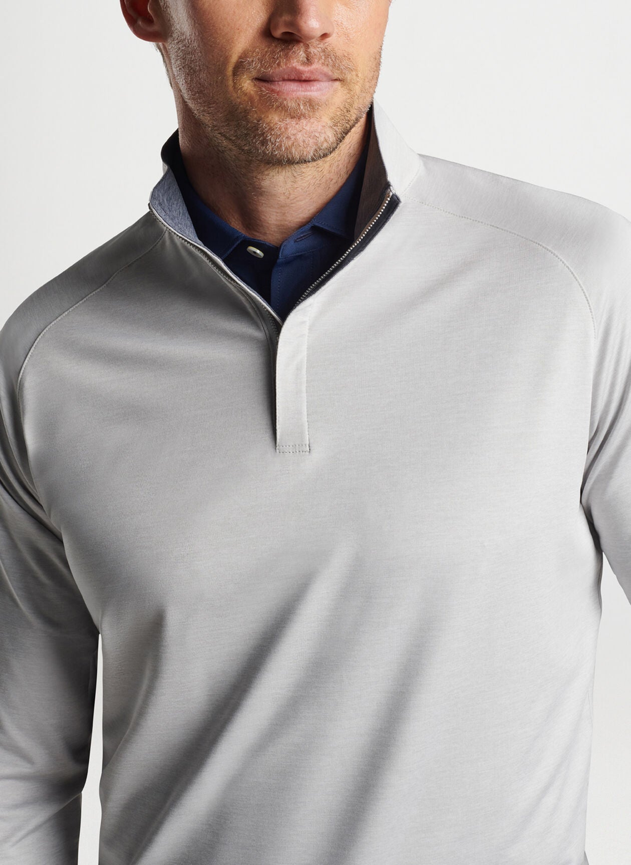 STEALTH STRIPE PERFORMANCE QUARTER ZIP- DUSK BLUE