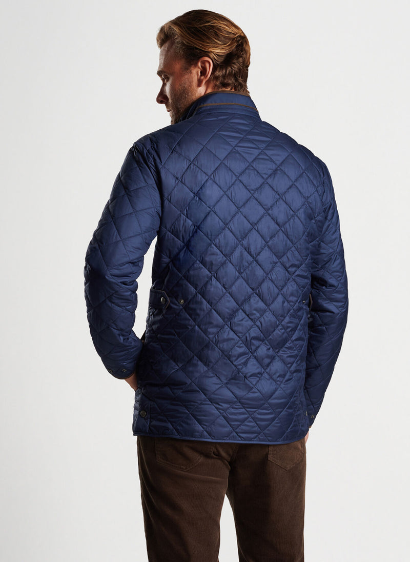 Peter Millar Suffolk Quilted Travel Coat in Navy