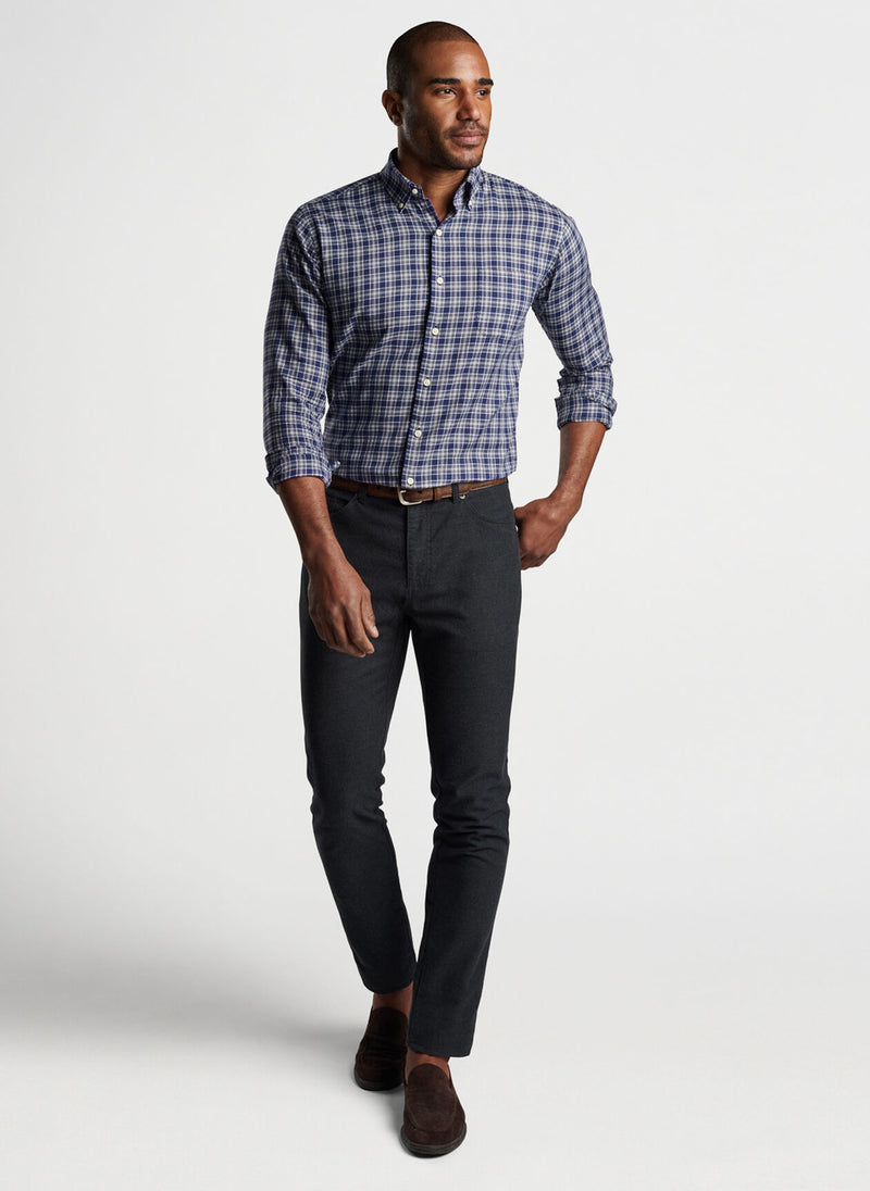 Peter Millar Haight Cotton Sport Shirt in Navy