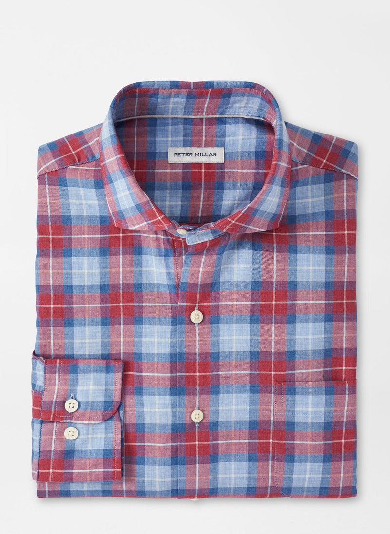 Peter Millar Alton Cotton Sport Shirt in Cottage Blue