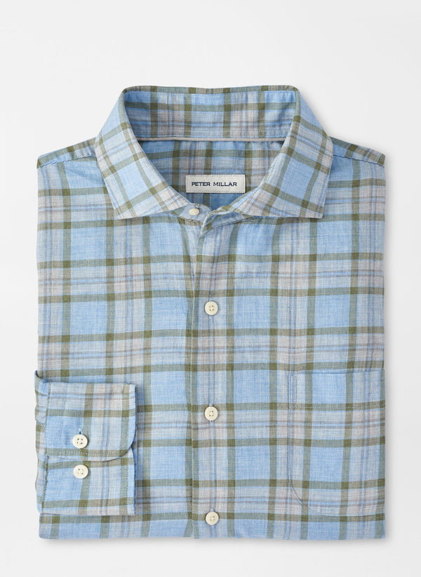 Peter Millar Ellis Cotton Sport Shirt in Cottage Blue