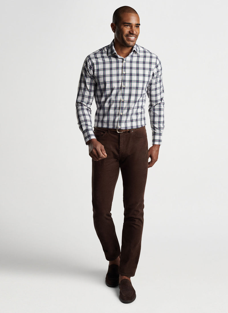 Peter Millar Randall Performance Poplin Sport Shirt in White