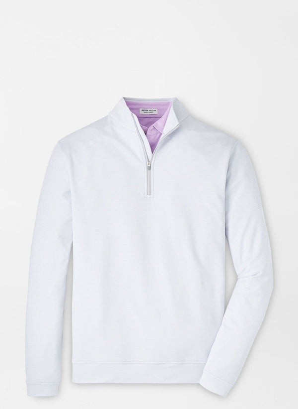 Peter Millar Perth Sugar Stripe Performance Quarter-Zip British Grey