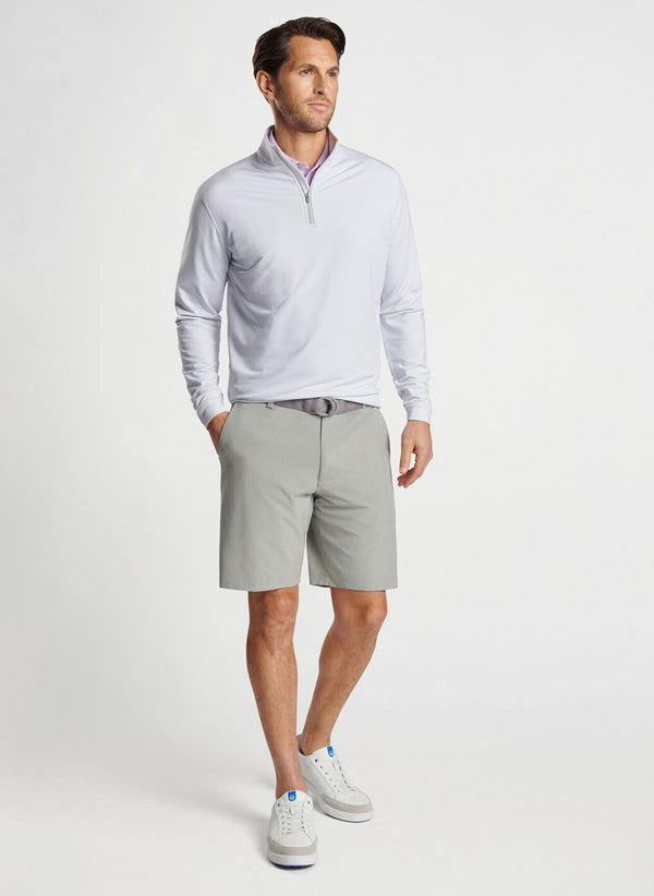 Peter Millar Perth Sugar Stripe Performance Quarter-Zip British Grey