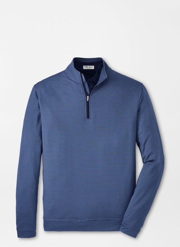 Peter Millar Perth Sugar Stripe Performance Quarter-Zip Navy