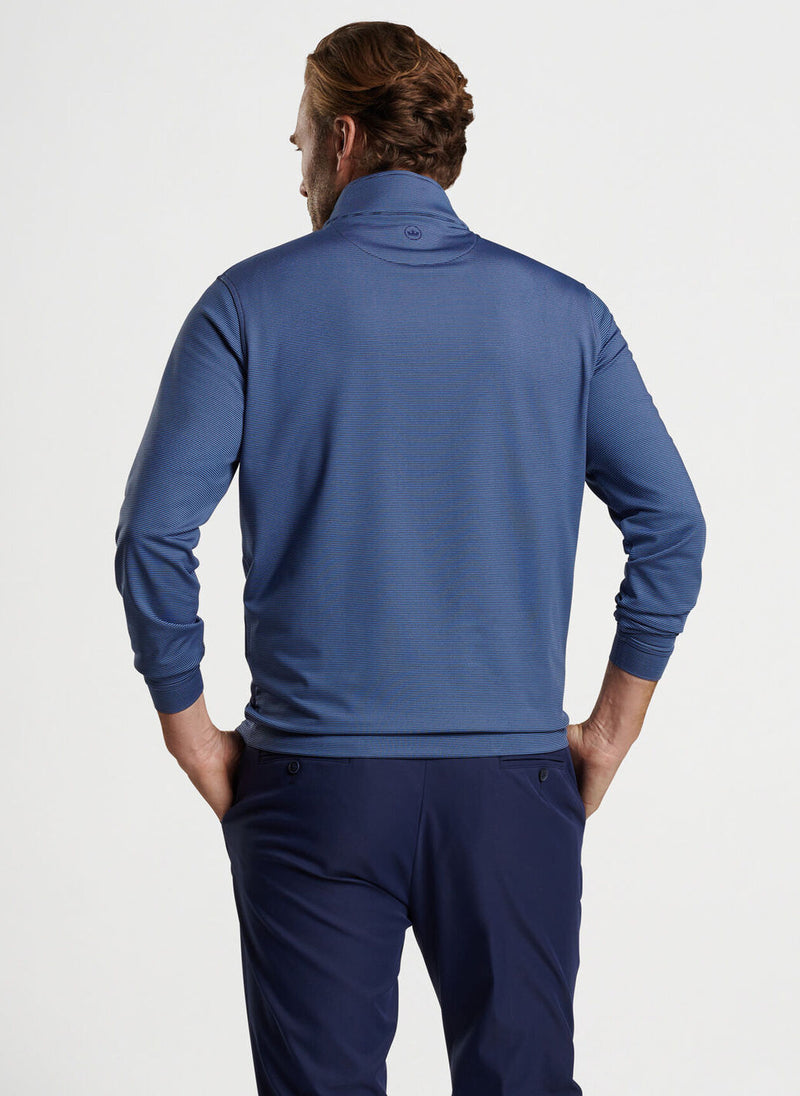 Peter Millar Perth Sugar Stripe Performance Quarter-Zip Navy