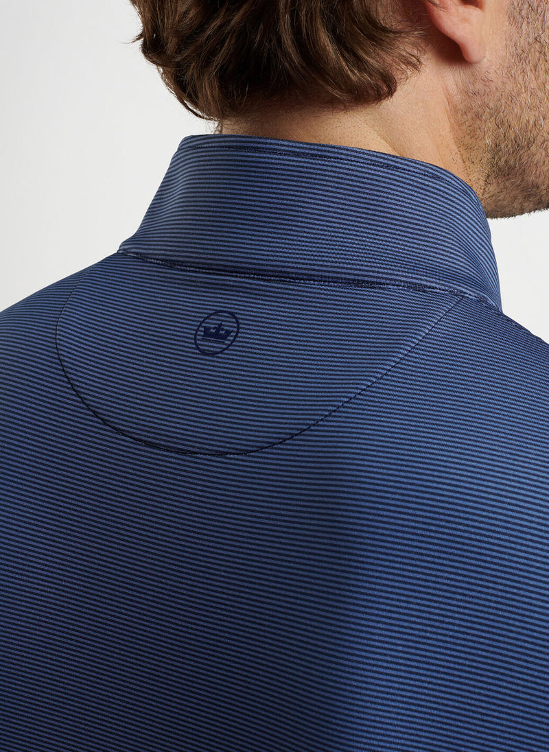 Peter Millar Perth Sugar Stripe Performance Quarter-Zip Navy