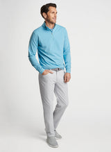 Peter Millar Perth Oval Stitch Performance Quarter-Zip Cyan