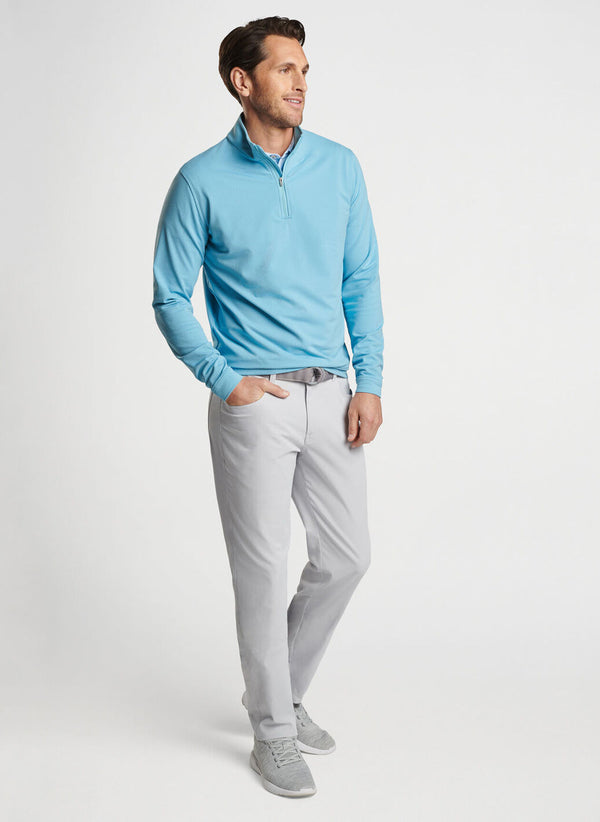Peter Millar Perth Oval Stitch Performance Quarter-Zip Cyan