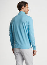 Peter Millar Perth Oval Stitch Performance Quarter-Zip Cyan