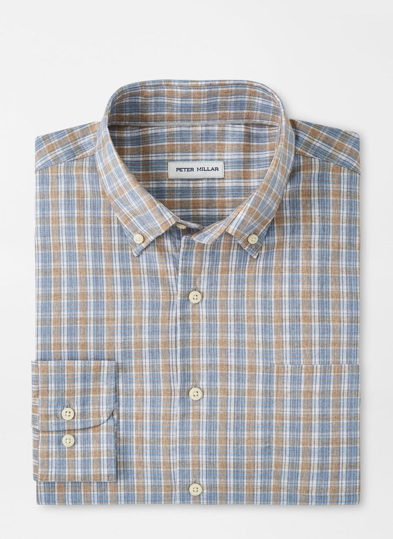 Peter Millar Powell Crown Lite Cotton-Stretch Sport Shirt British Tan Dan's Southern Prep Peter Millar Powell Crown Lite Cotton-Stretch Sport Shirt British Tan Dan's Southern Prep