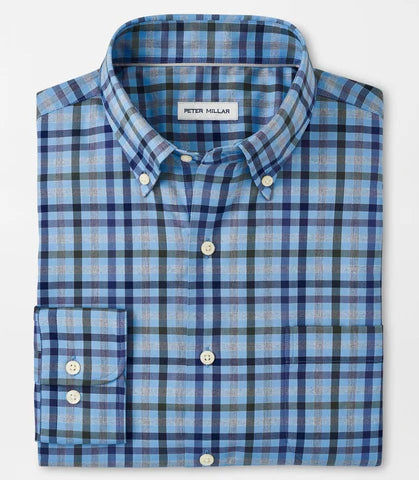 Peter Millar Chambly Crown Lite Cotton-Stretch Sport Shirt in Cottage Blue
