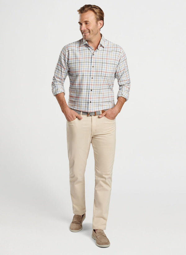 Peter Millar White Rock Cotton Sport Shirt White