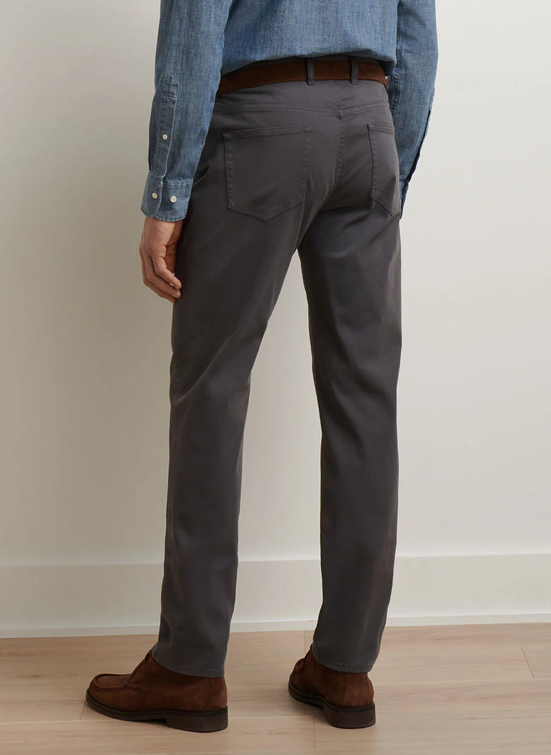 Peter Millar Signature Sateen Five-Pocket Pant Iridium