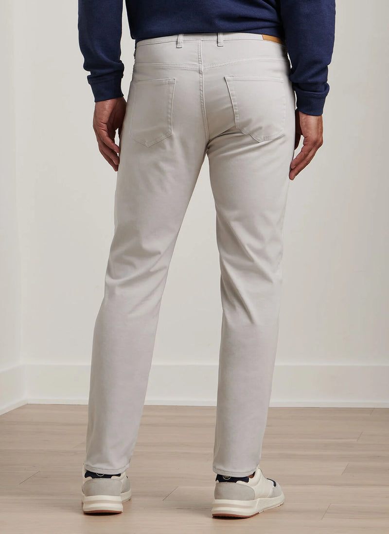 Peter Millar Signature Sateen Five-Pocket Pant Light Grey
