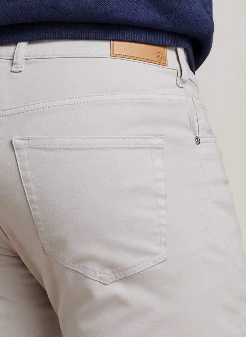 Peter Millar Signature Sateen Five-Pocket Pant Light Grey