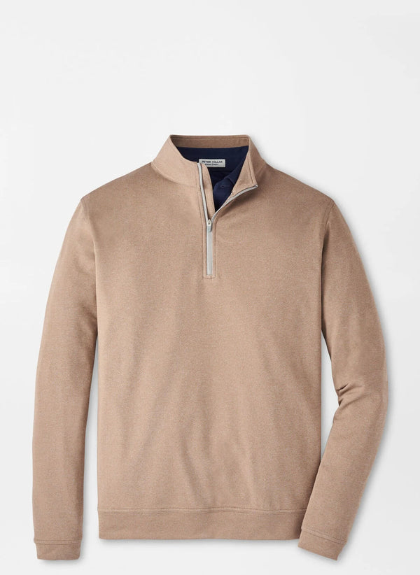Peter Millar Perth Mélange Performance Quarter-Zip Poplar Brown